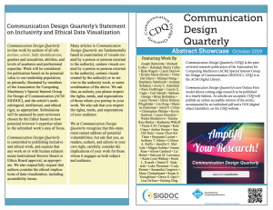 Front cover of abstract Zine. Includes the CDQ accessibility statement on inclusive visual design